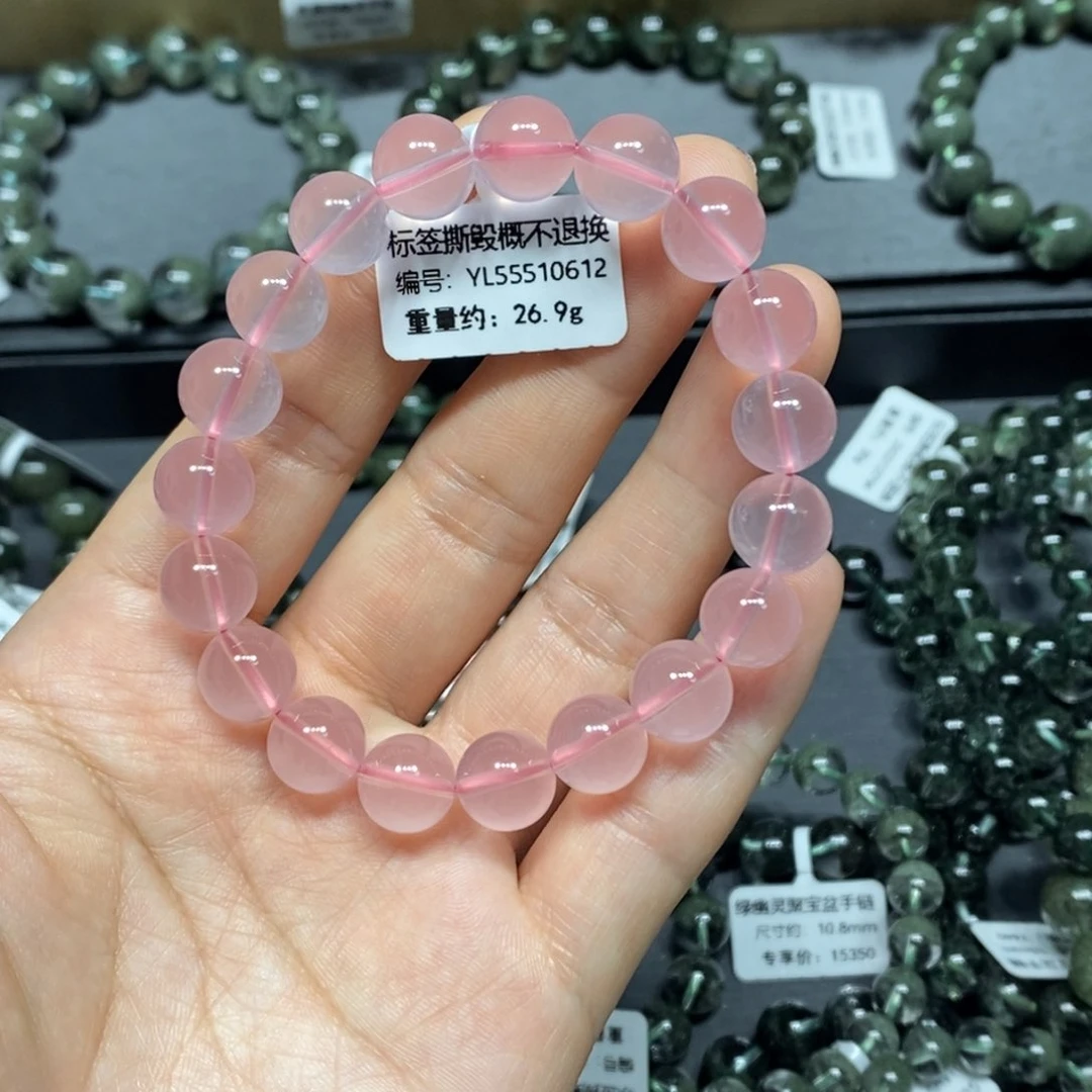 水晶手链未镶嵌粉水晶单圈手链