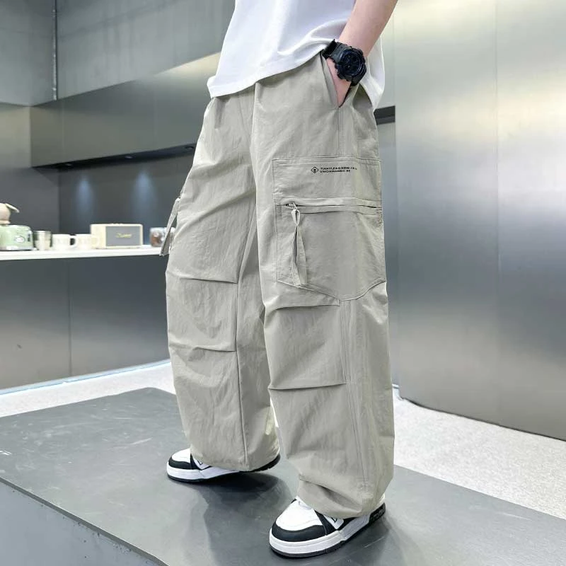 男童夏季新款时尚潮流直筒防蚊工装裤中大童户外薄款百搭休闲裤