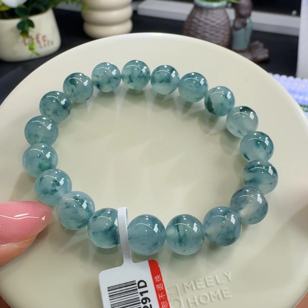 未镶嵌手链翡翠冰胶牛仔蓝单圈10mm