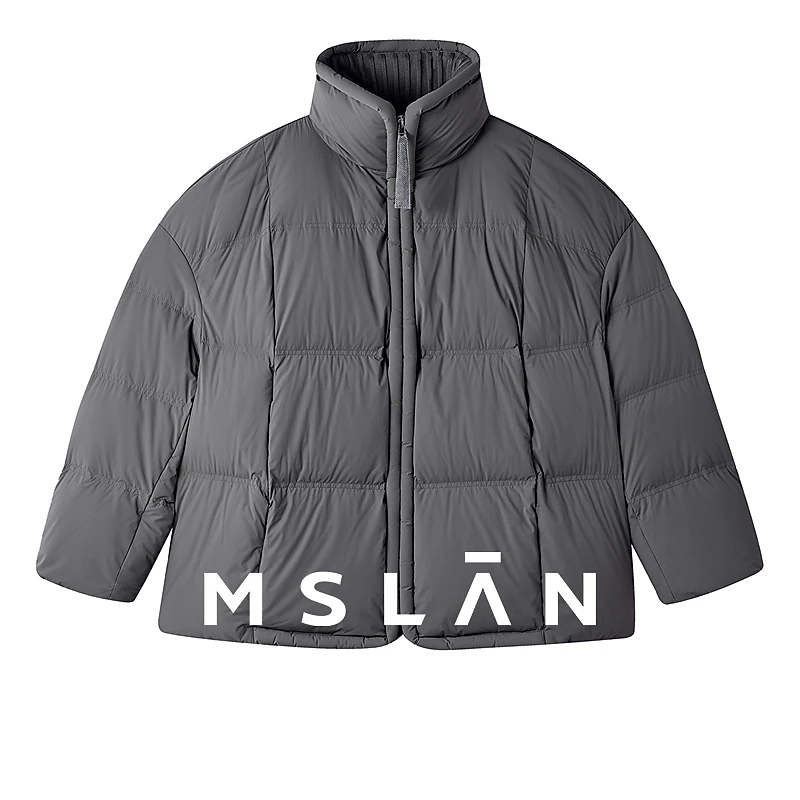 MSLAN冬季新款时尚泡芙鹅绒外套翻领保暖简约羽绒服MGDW334
