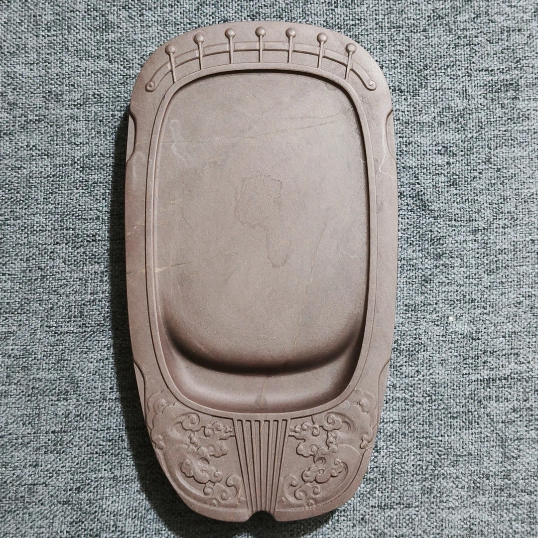 老坑洮砚，喇嘛崖老坑鸊鷉血琴砚，尺寸16.5*8.9*1.9厘米