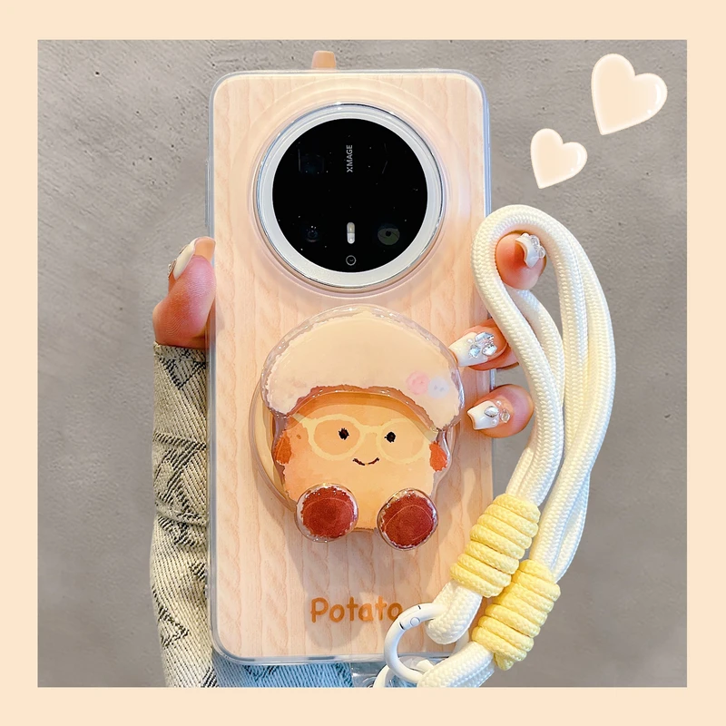 适用华为mate70pro+手机壳小土豆旋转磁吸支架mate60/40/50p趣味