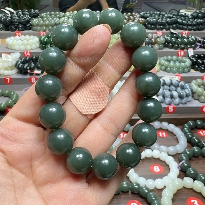 未镶嵌手链和田玉新疆且末蓝卡14