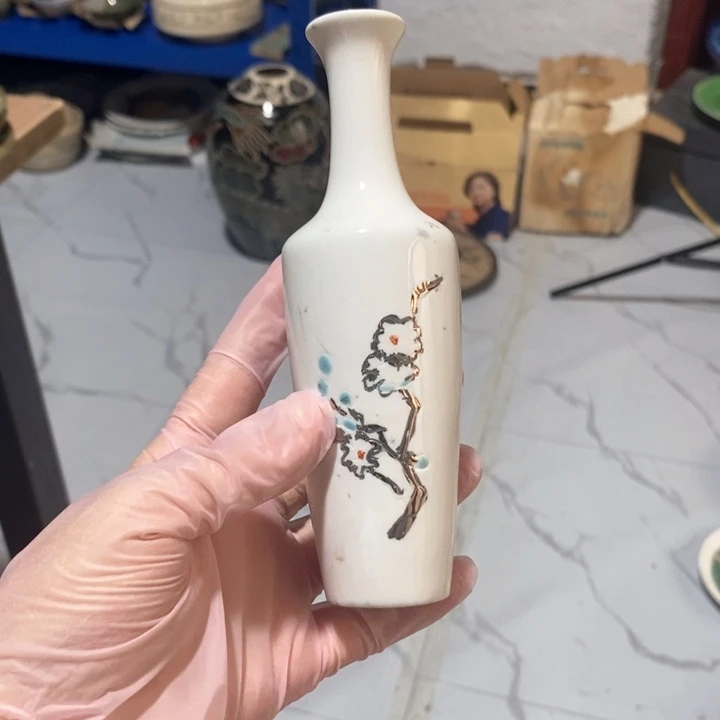 瓷片陶瓷品一厂骨瓷 小梅瓶