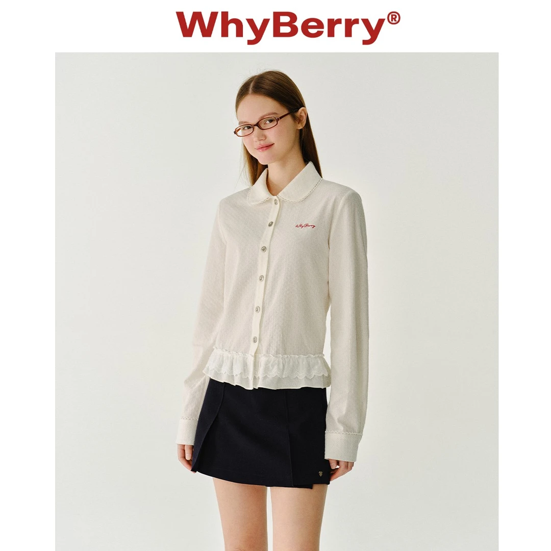 WhyBerry“春樱甜甜圈”蝴蝶结飘带衬衫