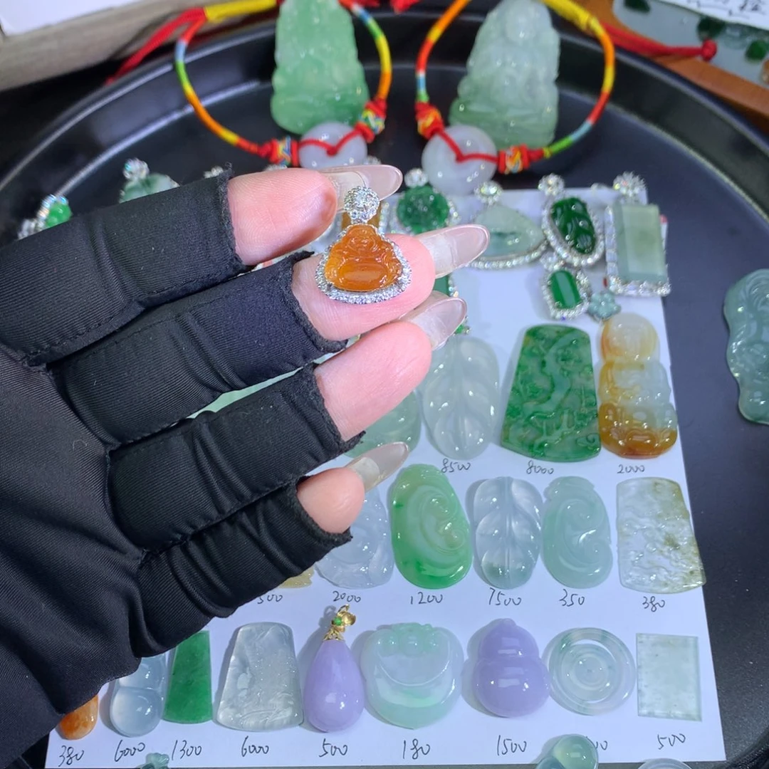 翡翠银S925镶嵌吊坠(不含链)冰黄佛