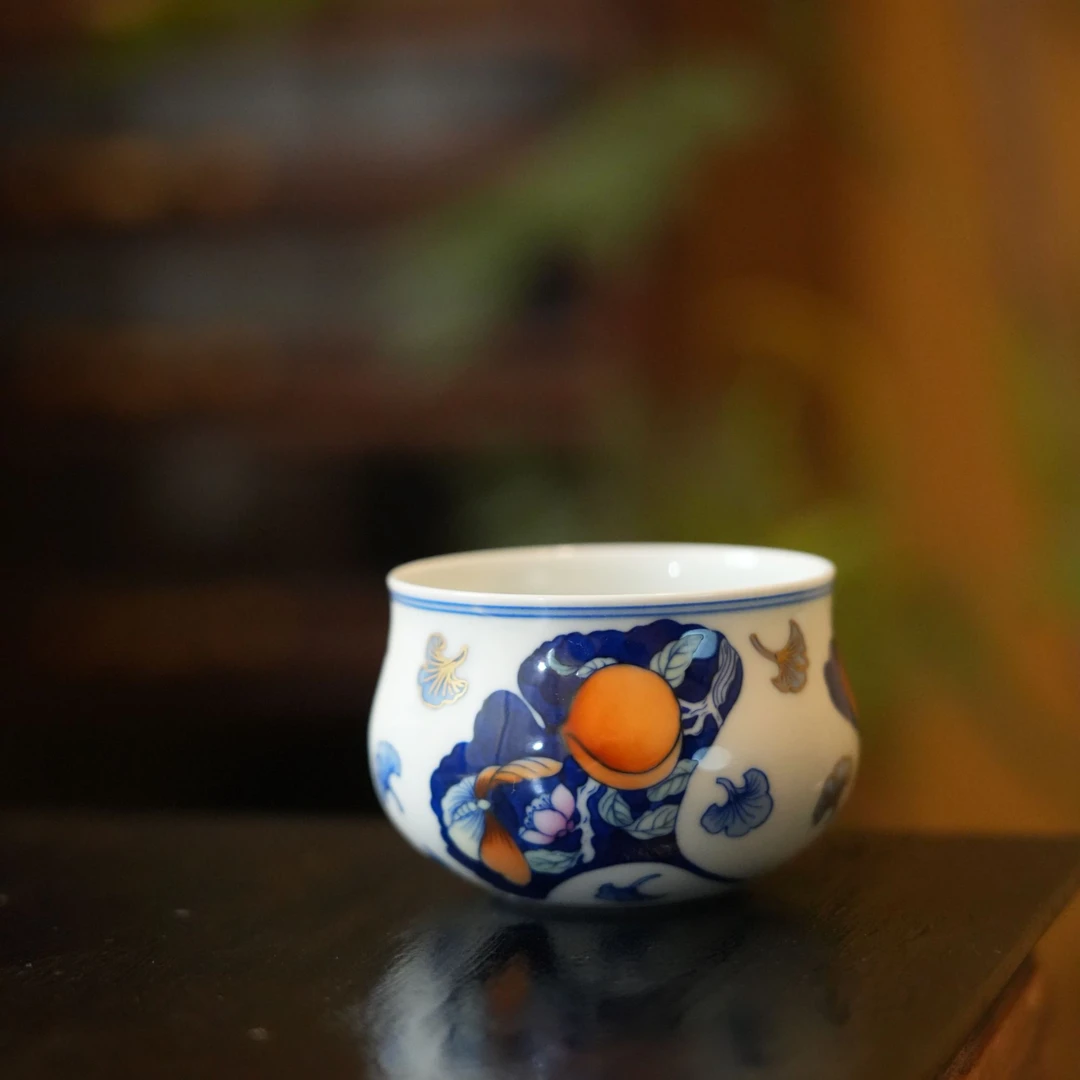【雲梦茶器】卓君-幸福桃桃卧足杯