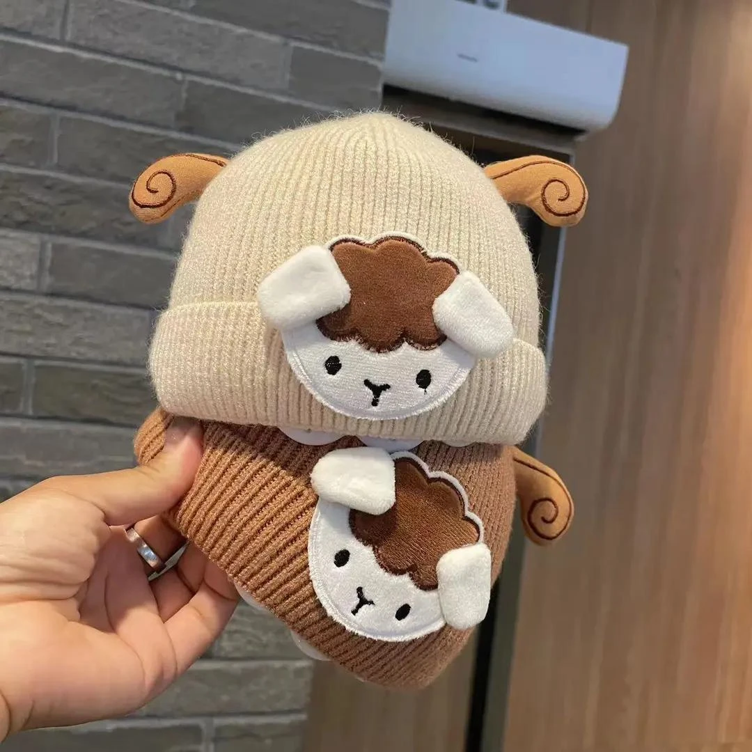 宝宝帽子可爱新生儿胎帽秋冬毛线针织加厚保暖男女婴幼儿护卤门L