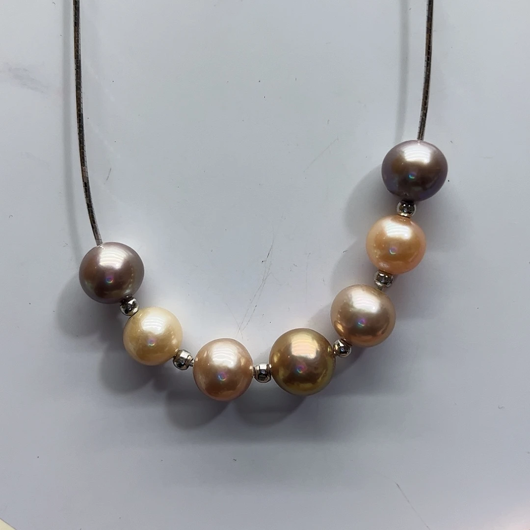 颈饰银S925镶嵌淡水珍珠