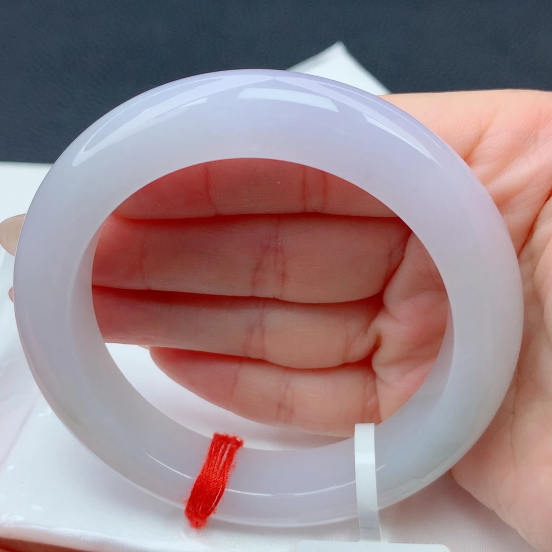 翡翠未镶嵌手镯56-57粉紫罗兰泥鳅背