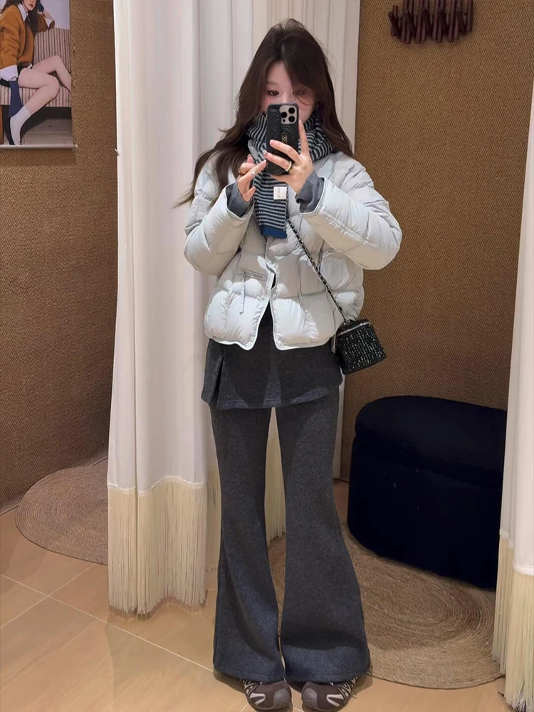 秋冬季韩系小个子穿搭短款棉服女2025新款洋气减龄高腰长裤两件套