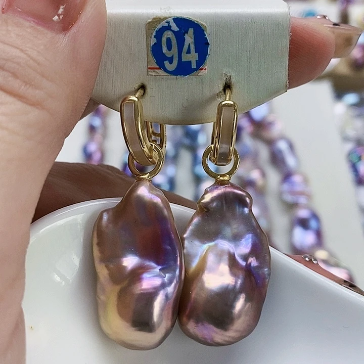 银S925镶嵌耳饰淡水珍珠