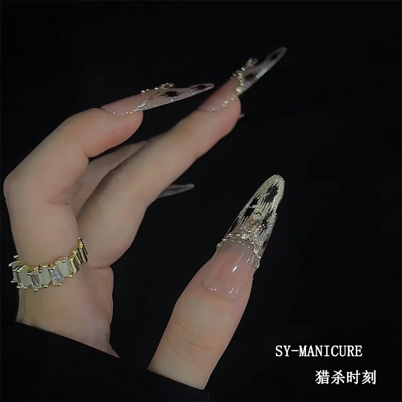 【 猎杀时刻】抒雅手工穿戴甲纯欲气质指尖渐变淡雅高级指甲贴
