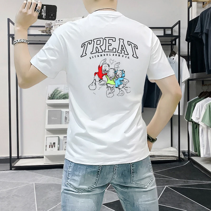 短袖t恤男士2025夏季新款潮牌潮流修身男生印花ins百搭上衣T恤