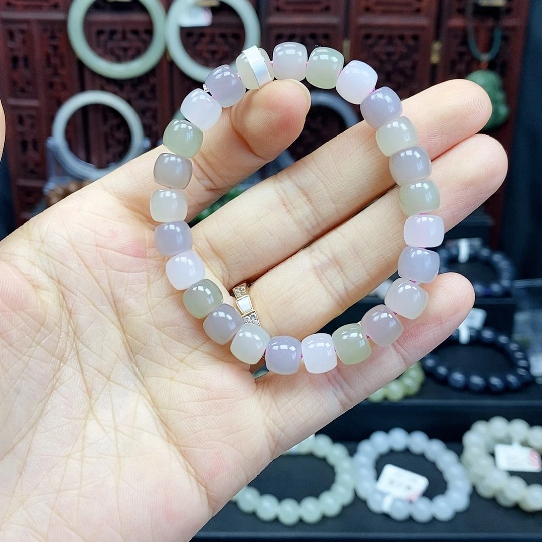 和田玉手串未镶嵌多宝8.5