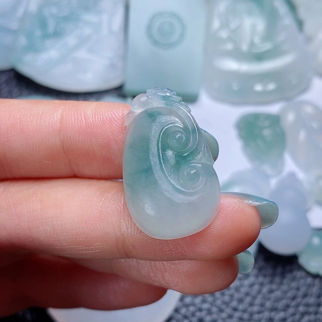 定制翡翠未镶嵌毛货付款后确认抛光