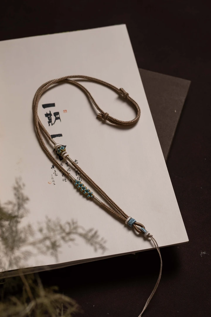 非金属布艺吊坠 高货八股吊坠绳搭配平安扣配饰毛衣链念安BG-014