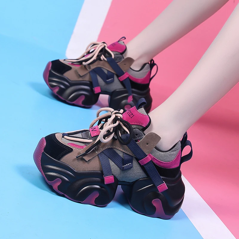 2025新款爆款专柜正品秋冬新款网红厚底增高老爹鞋女运动鞋小个子