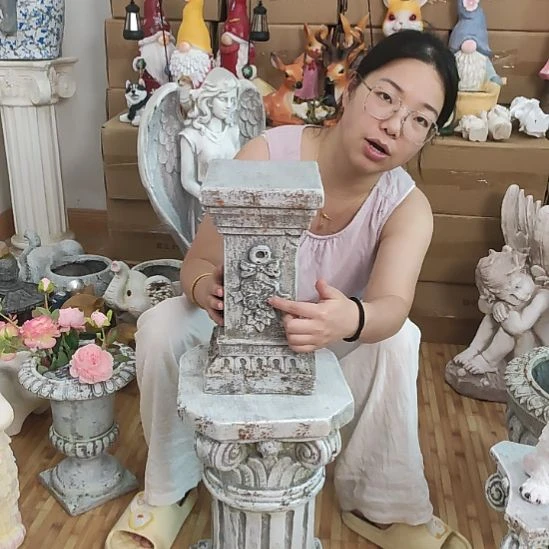 合成树脂氧化镁复古花朵柱子