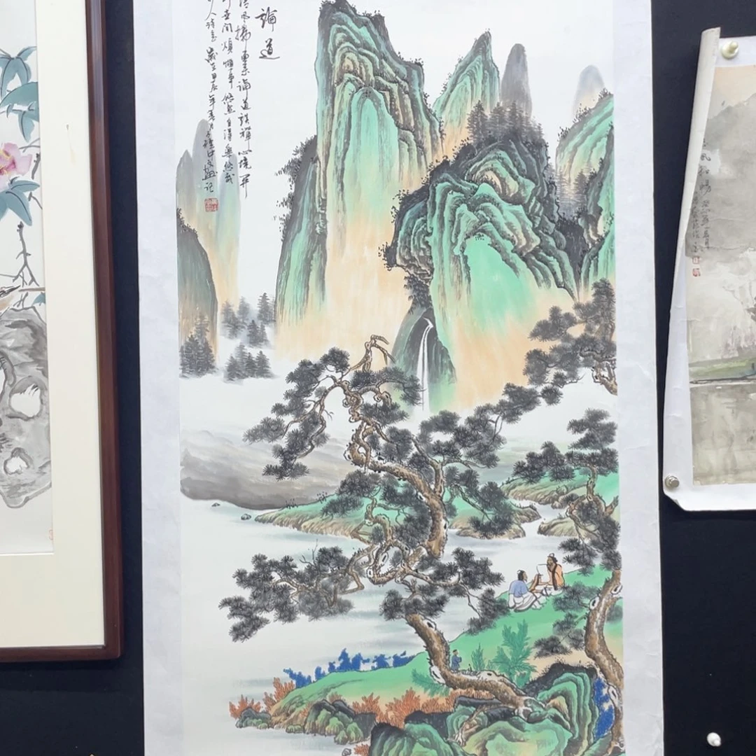 国画手绘国画，山水画心