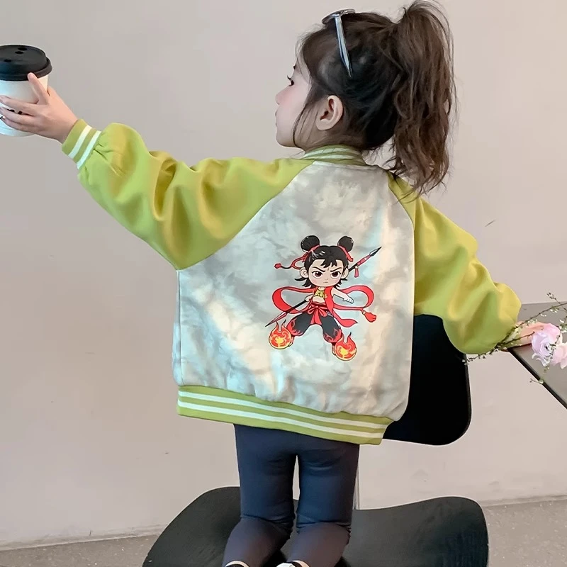 女童春装外套2025春秋新款哪吒儿童服装网红炸街春季女宝宝棒球服