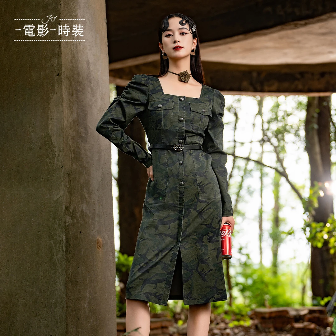 【九月专属】一电影一时装复古开叉废土风连衣裙FFNL114639