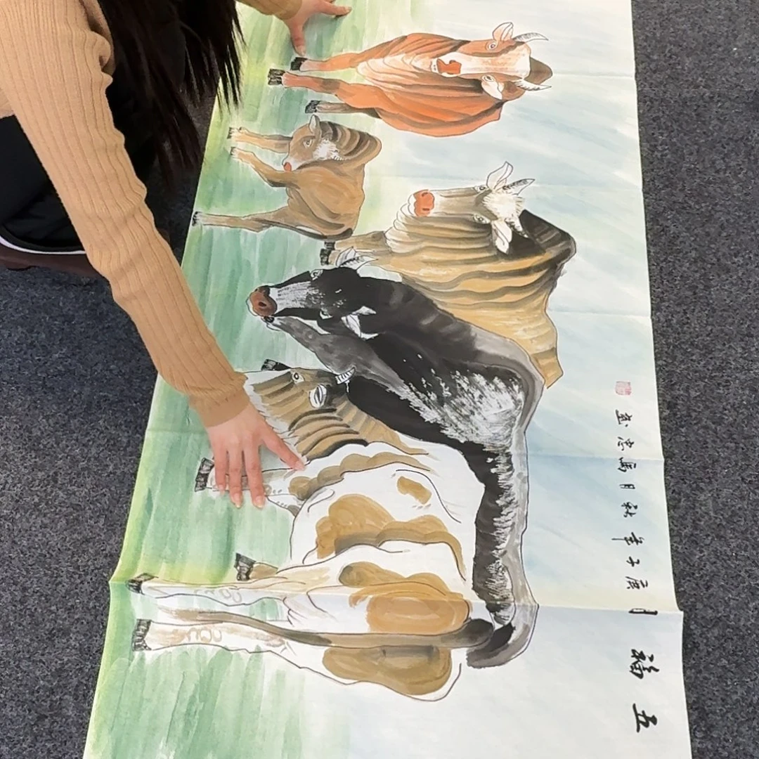 纯手绘国画作品好看四尺