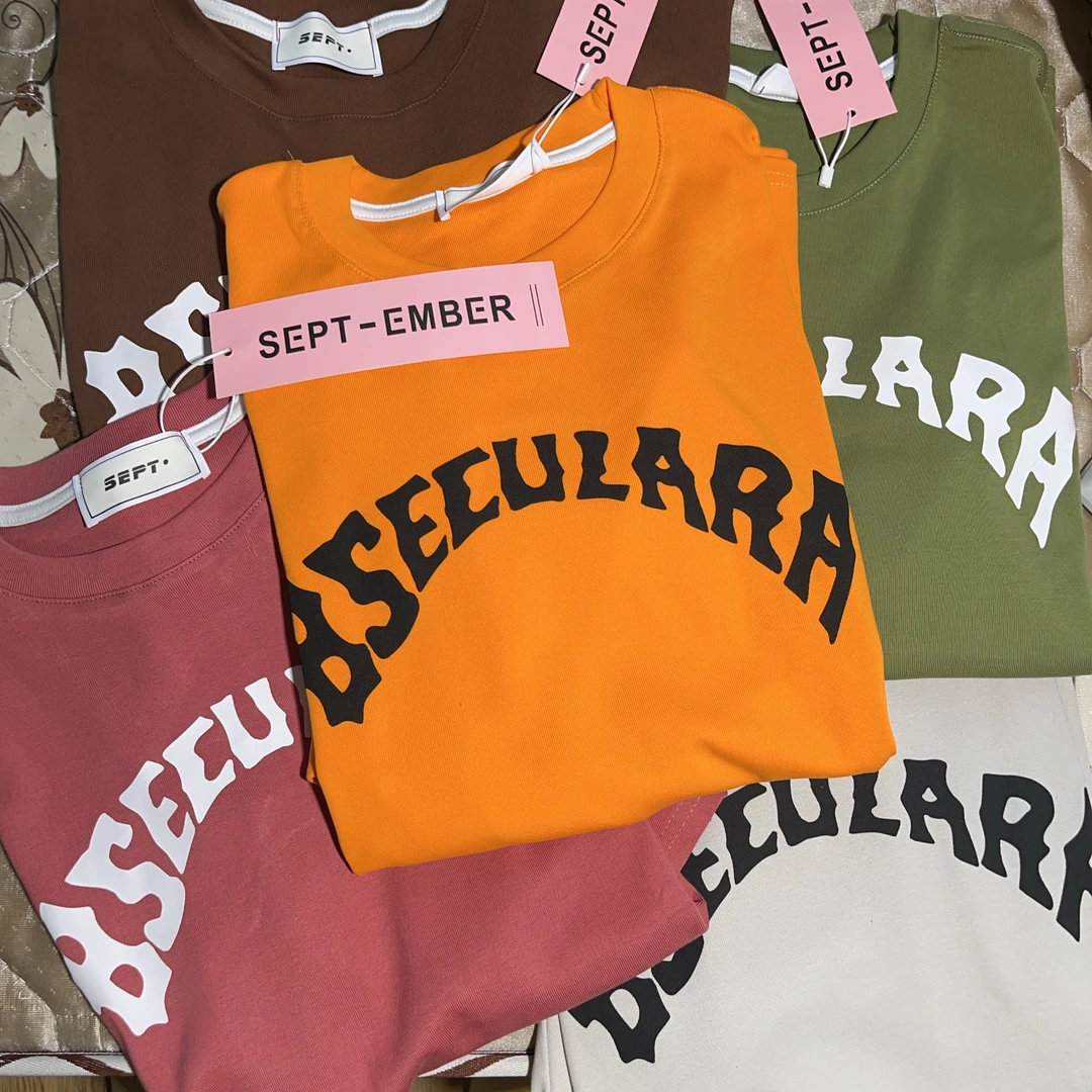 （134）高克重情侣款落肩宽松棉t