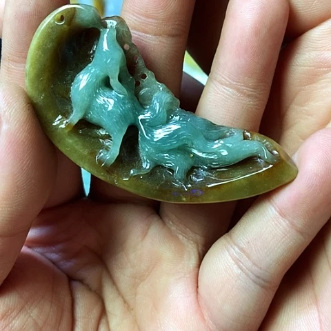 颈饰未镶嵌翡翠福豆豆珠宝翡翠颈饰