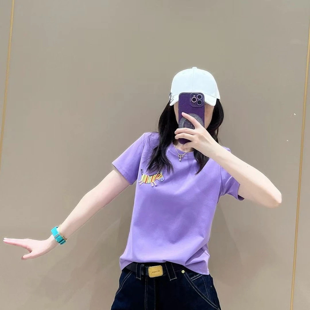 新款小版型短袖505065显瘦洋气时尚百搭设计感休闲体恤半袖圆领