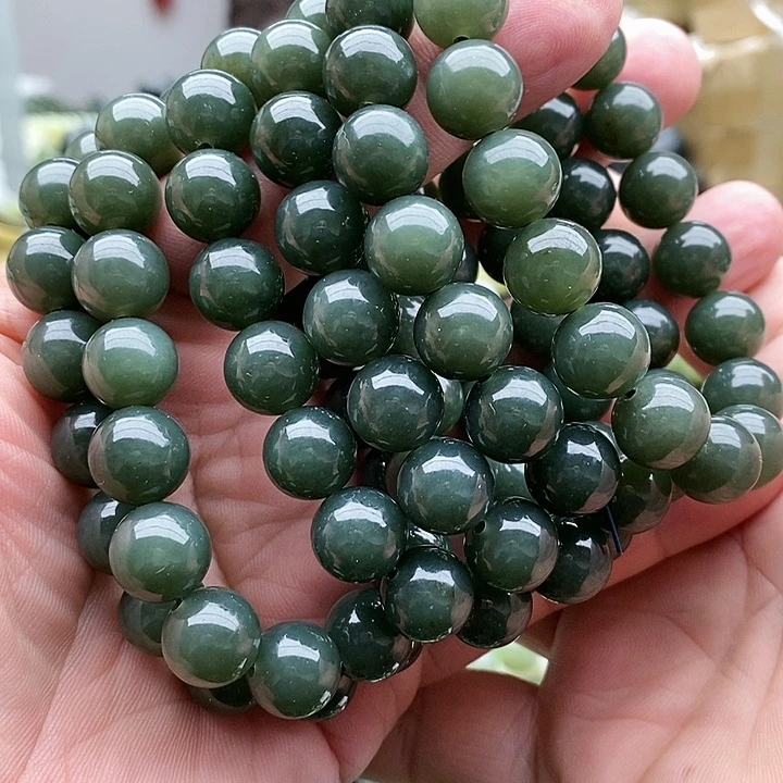 【闪购商品】未镶嵌手串和田玉12且末蓝拍一发一