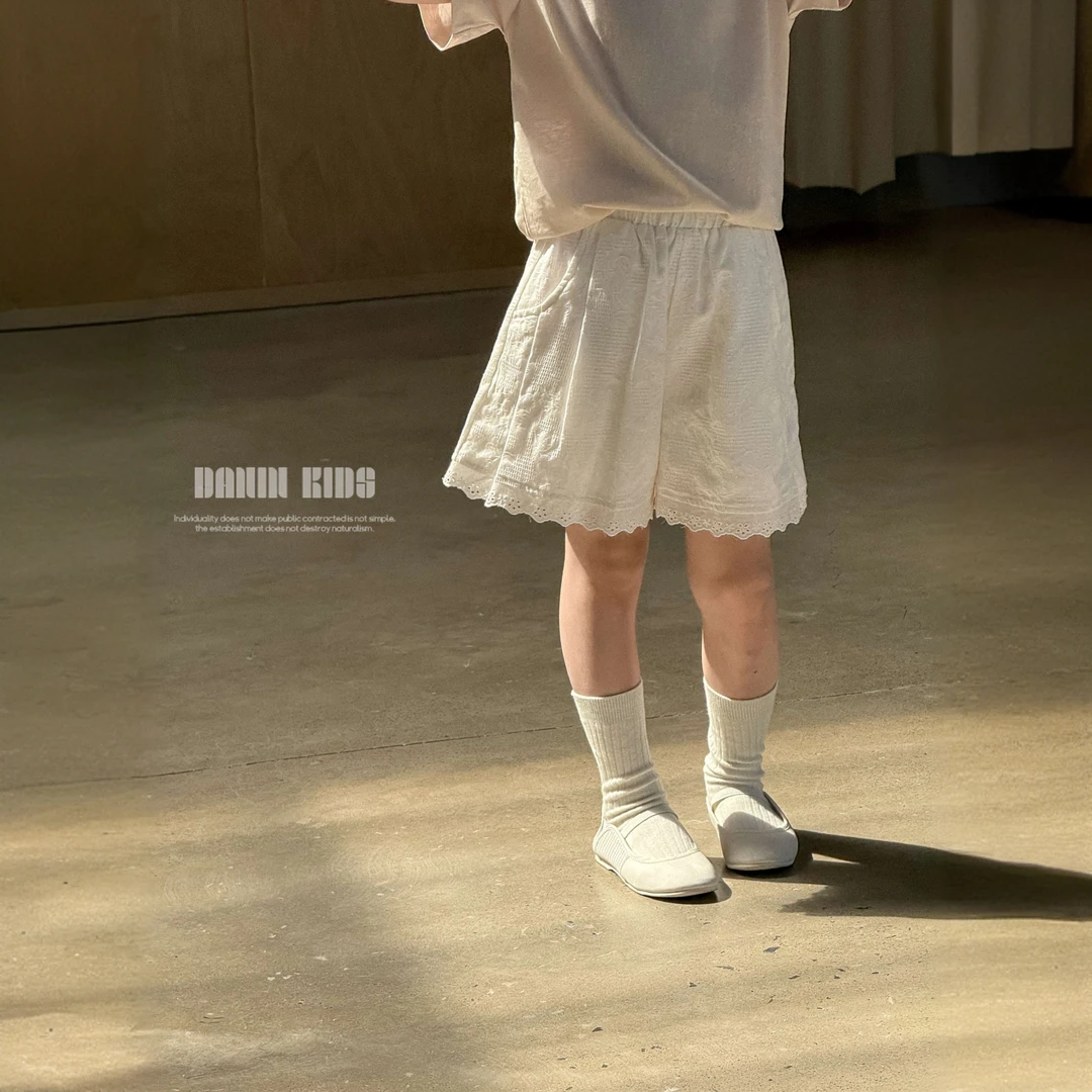 【嗒囜】外婆の月光纺车~全棉提花纱罗 柔软亲肤 女童夏装宽松短裤