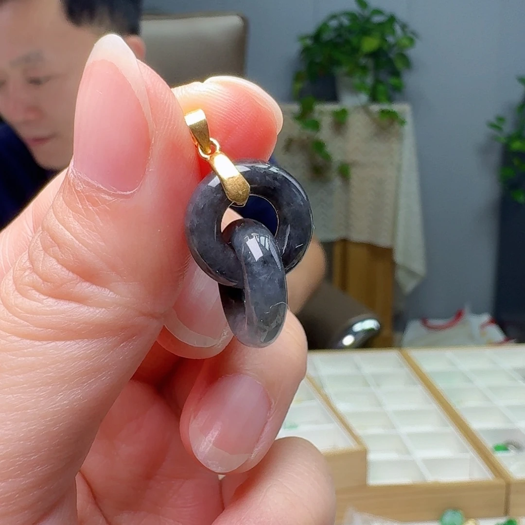 翡翠银S925镶嵌吊坠(不含链)天然