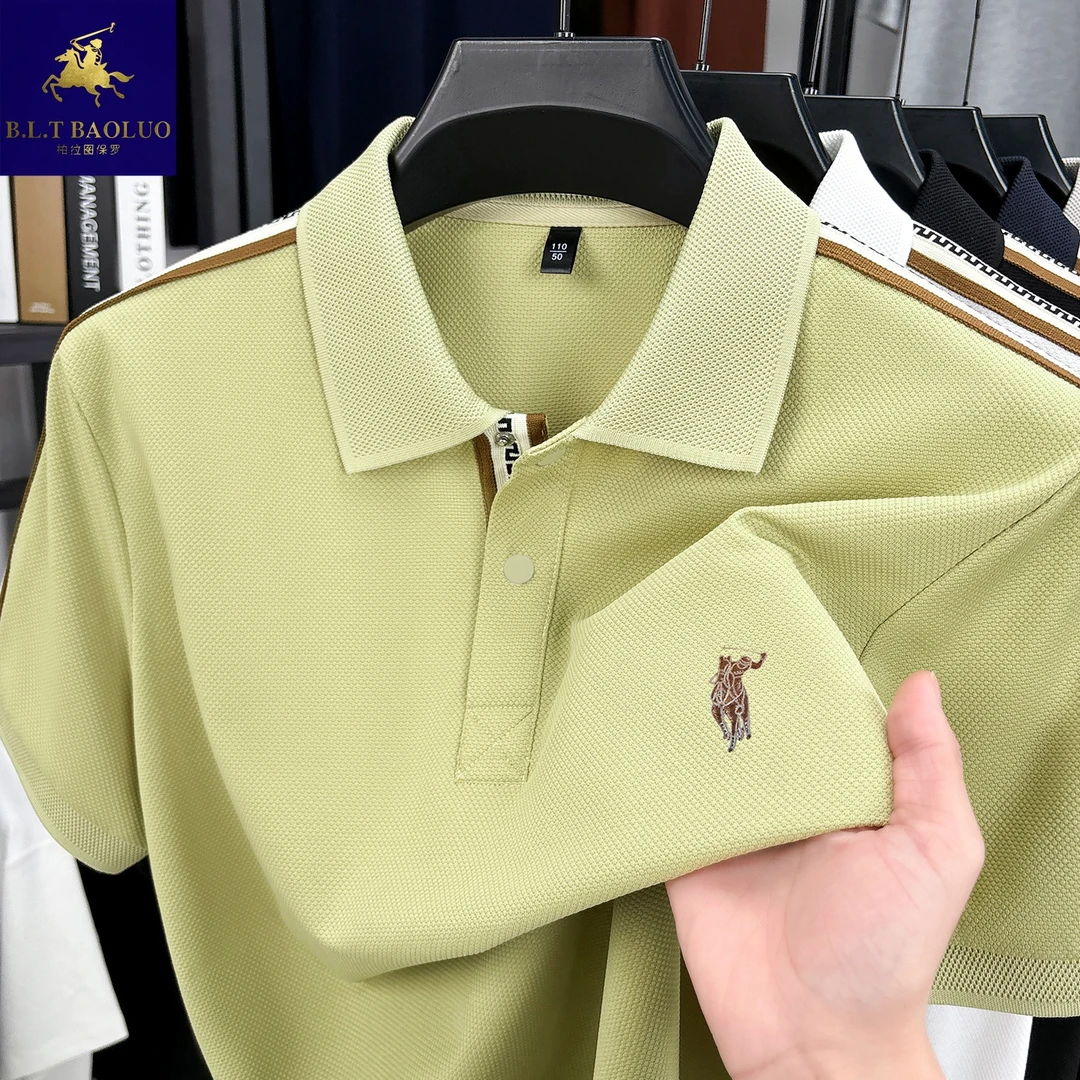 专柜正品保罗男士夏季半袖轻奢刺绣POLO衫免烫翻领男装休闲百搭T