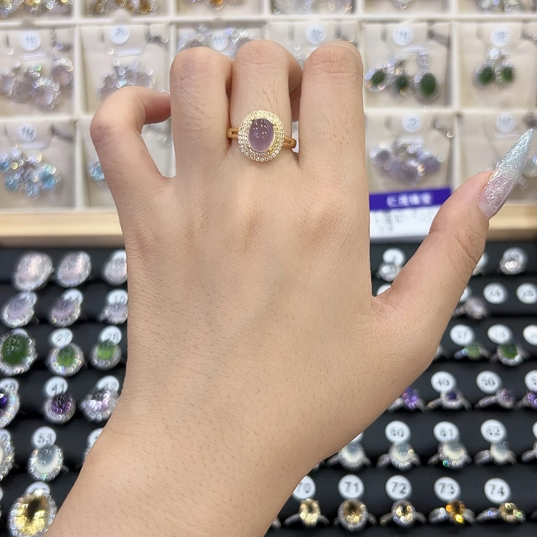 戒指银S925镶嵌水晶