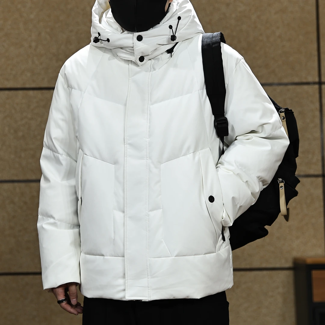 连帽羽绒服男冬加厚高充绒量时尚潮流高级感痞帅宽松防寒保暖外套