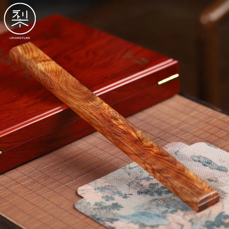 梨香院镇纸镇尺子单镇海南黄花梨满纹降香黄檀老料整料水波香枝木