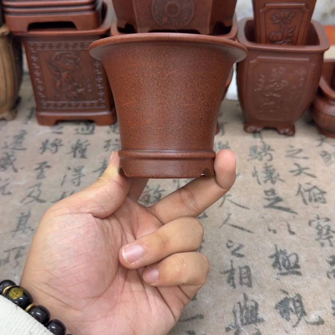 紫砂花盆8.5x7内经紫砂花盆