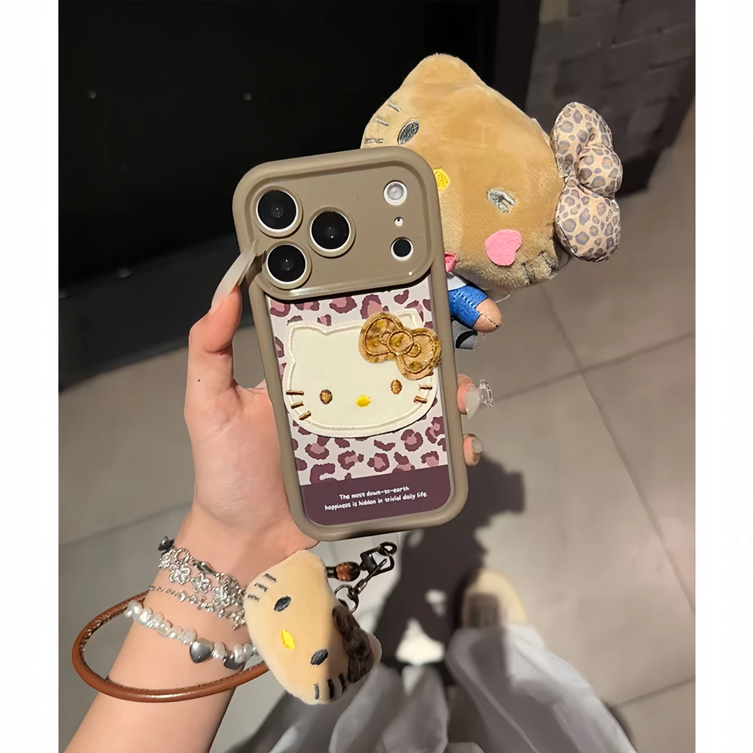 雅天立美拉德豹纹KT适用苹果16/17华为P70挂绳手机壳vivo小米oppo