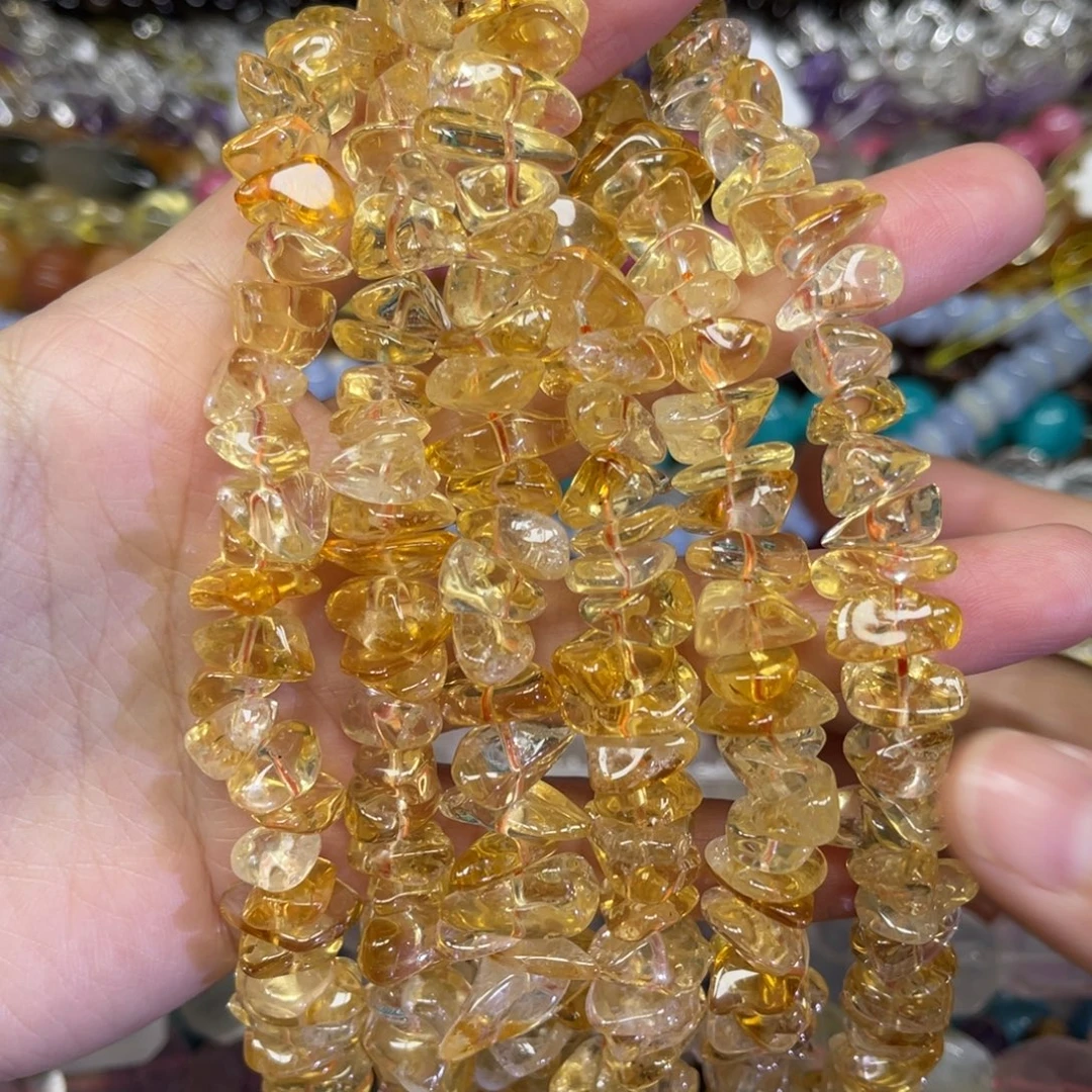 玛瑙/玉髓散珠天然黄水晶卡16左右长条38厘米