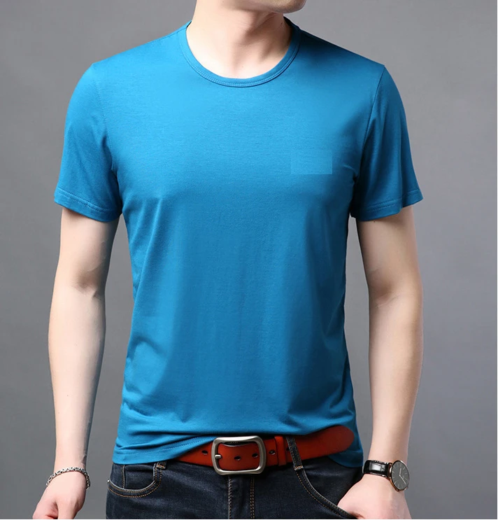 【2件装冰丝凉感】夏季短袖纯色圆领T恤纯色t恤男士大码