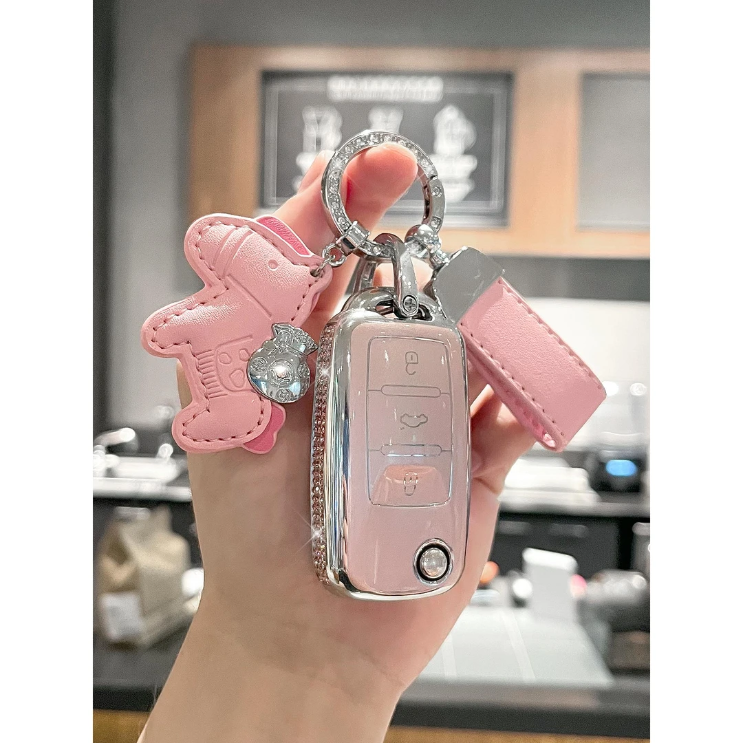 适用大众钥匙套速腾宝来途观朗逸探途岳帕萨特CC迈腾凌度车壳扣女