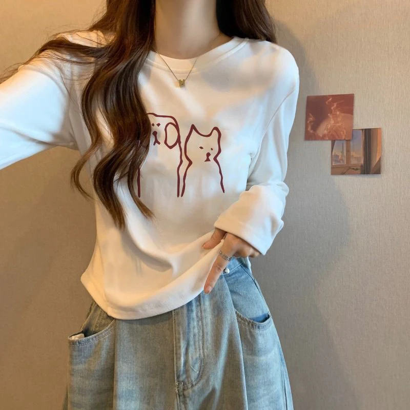 韩系简约通勤百搭德绒长袖T恤女秋冬加厚保暖内搭修身打底衫上衣