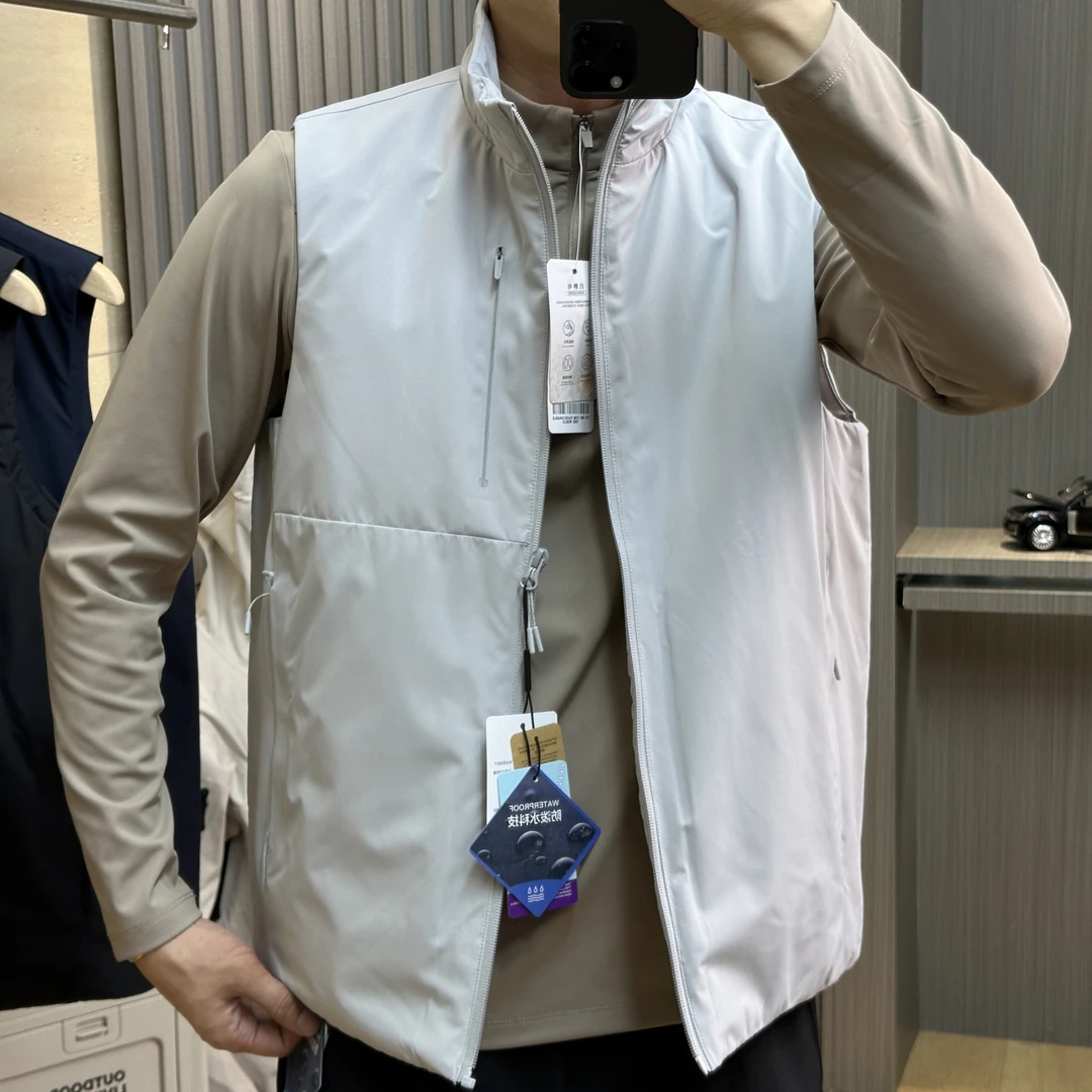 高端限定户外防风防泼水男女情侣运动休闲立领机能棉马甲背心外套