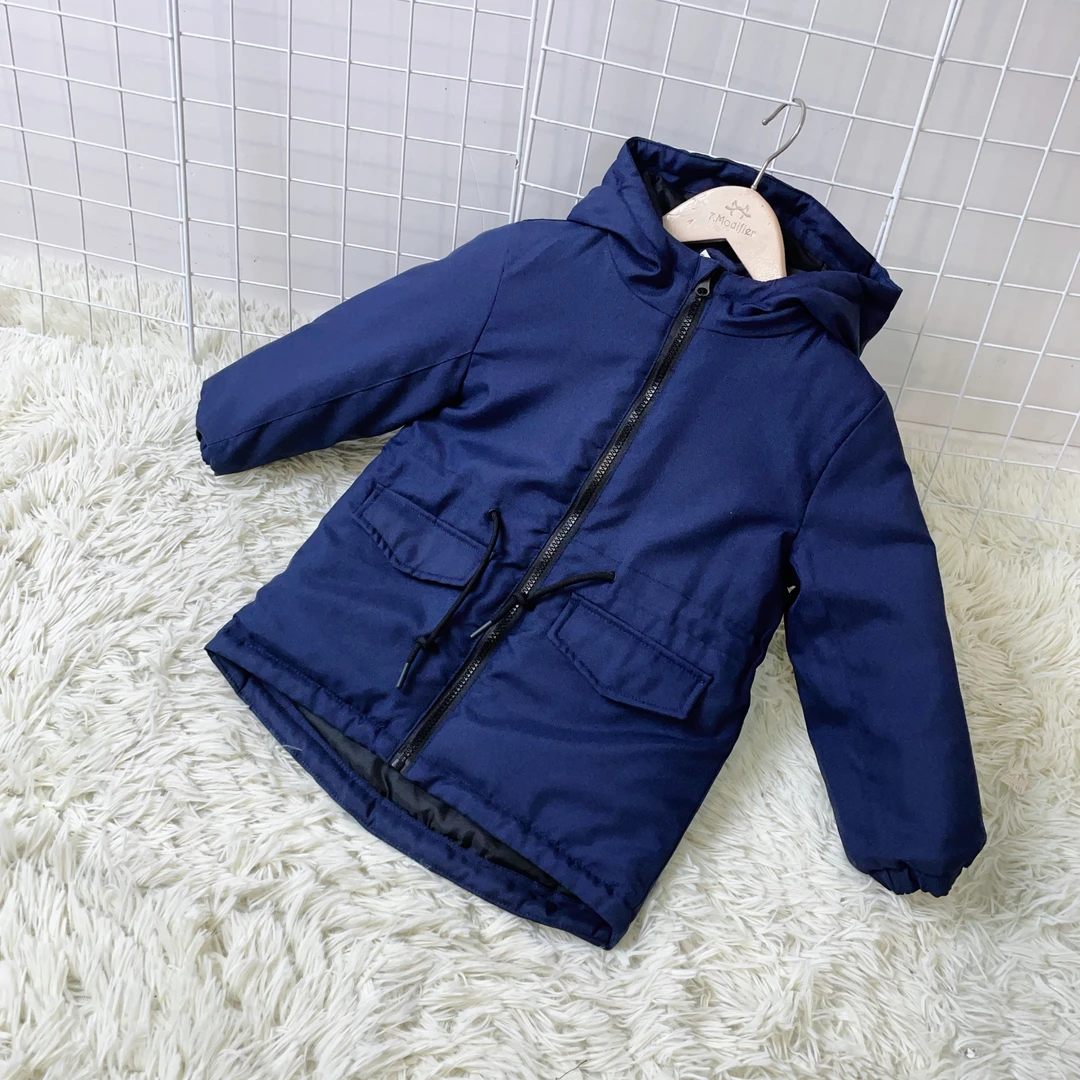 童装男女宝冬季连帽工装风收腰休闲加厚棉服外套 803824