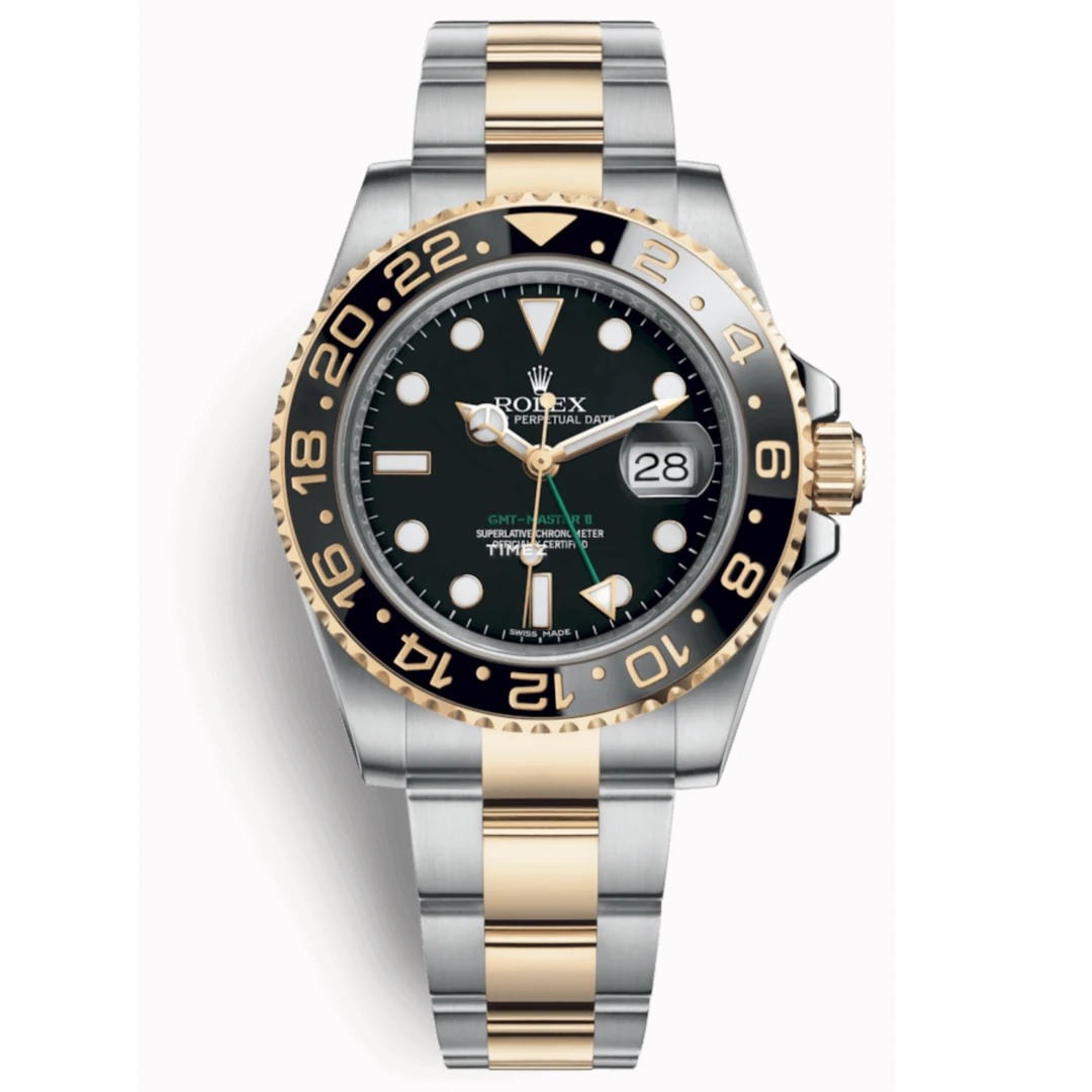 99新 Rolex/劳力士 深圳名典/格林尼治间金黑116713/单表