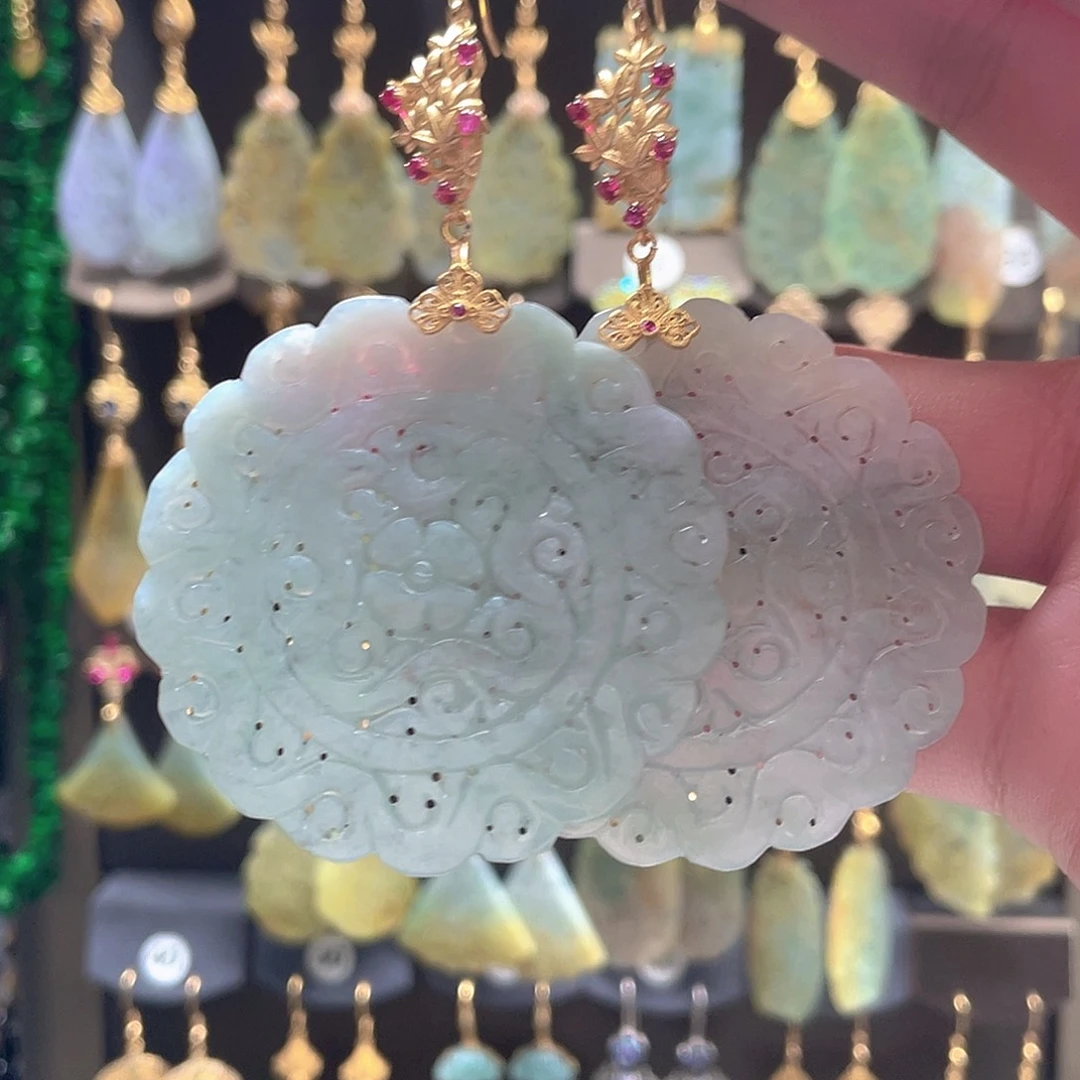 翡翠未镶嵌耳饰翡翠
