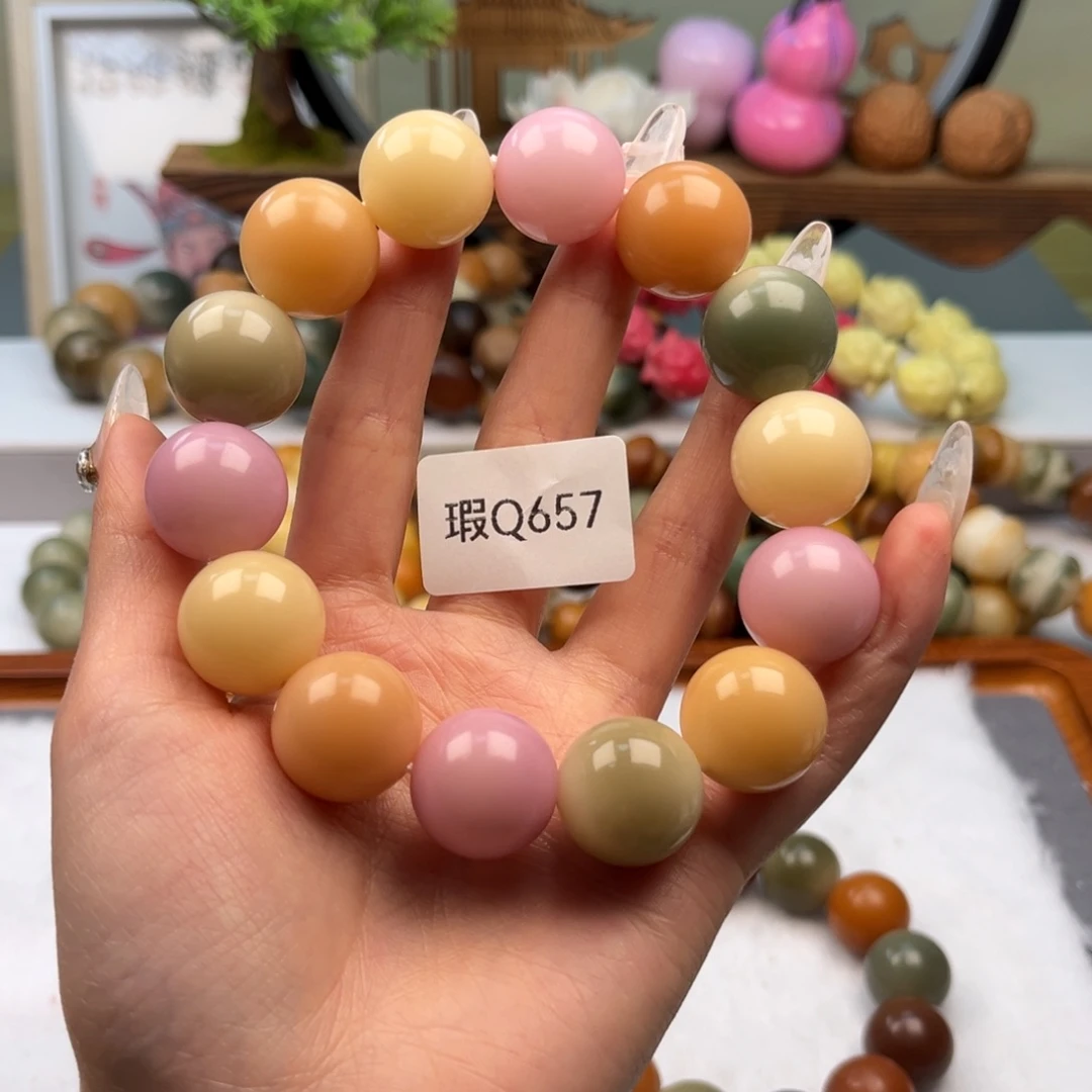 菩提根/象牙果手串琴18mm瑕圆珠一串q657