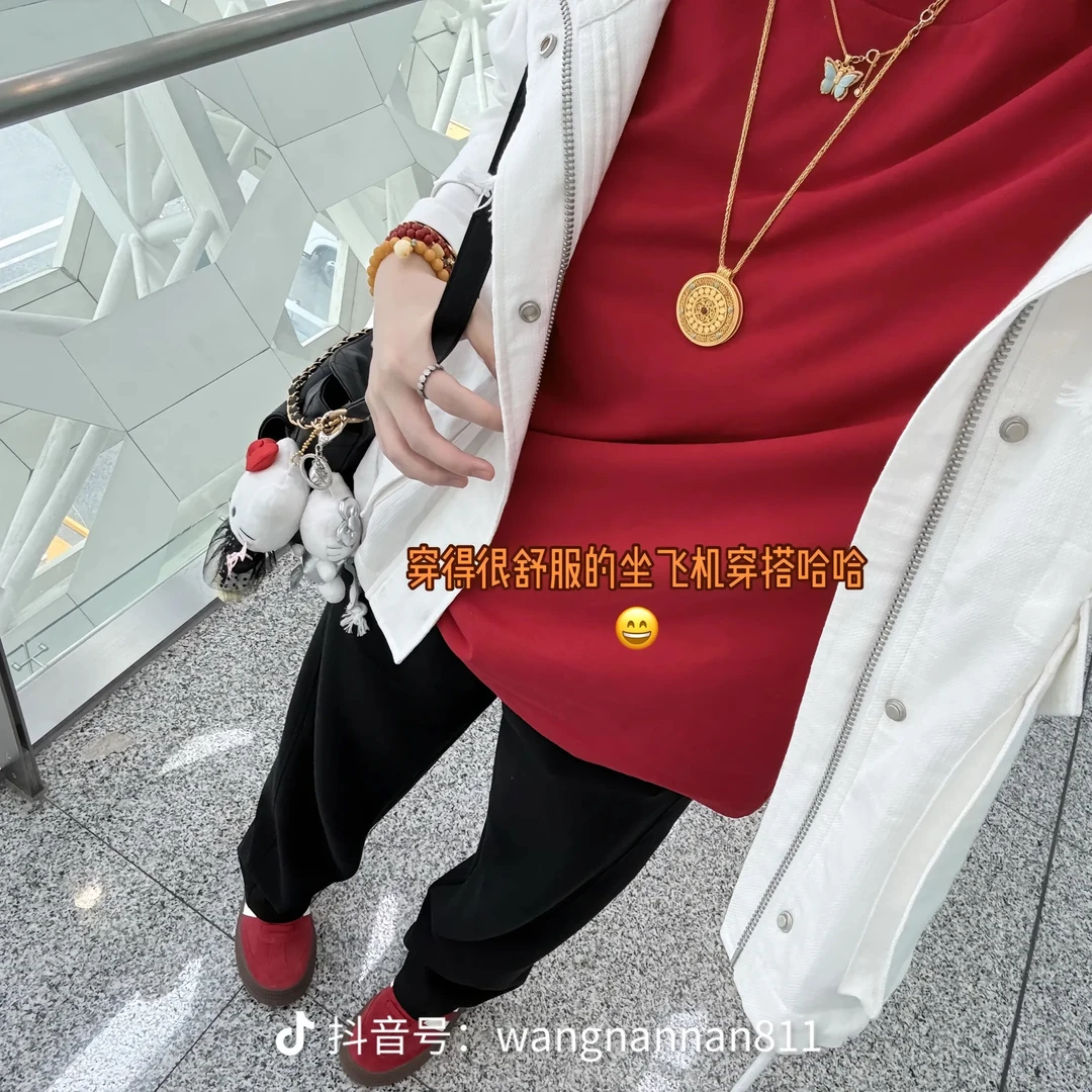 PM王囡囡 “红苹果甜心” 大版型红色短袖T恤 ND1A0089