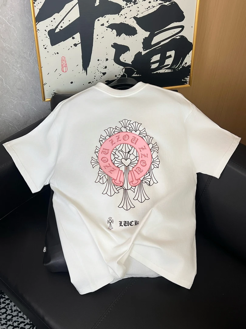 【潮牌新疆纯棉奢品】100%长绒棉十字架落肩袖圆领修身短袖宽松T恤